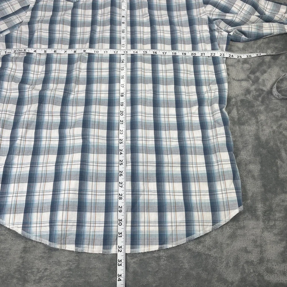 Wrangler Western Shirt Men XL Plaid Long Sleeve Cowboy Pearl Snap Farm Lot of 2 - Picture 4 of 6
